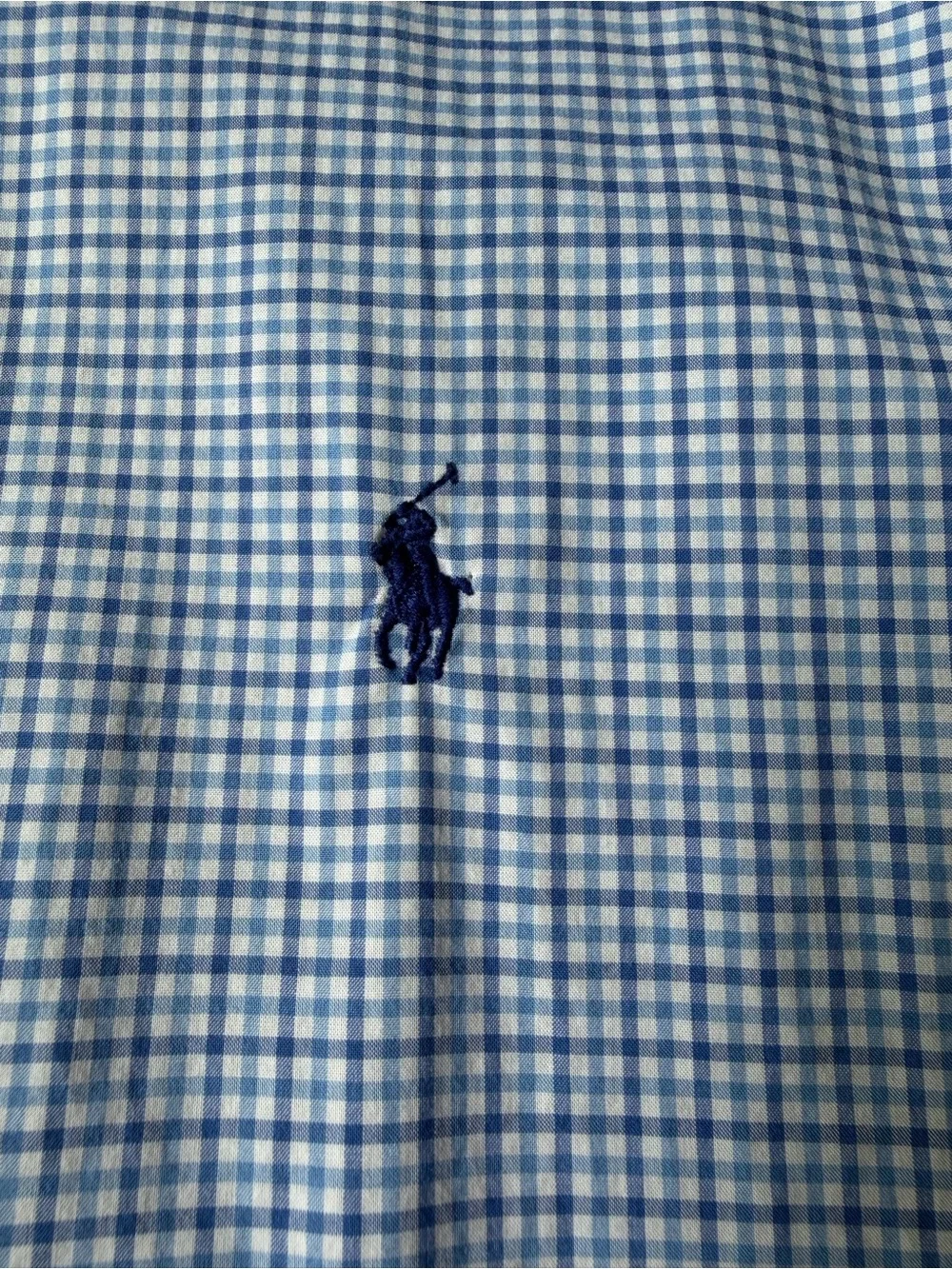 Ralph Lauren Mens Light Blue Button Down Checkered Shirt Size XL 100% Cotton